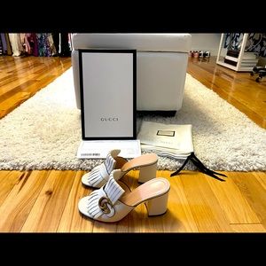 Gucci GG Marmont Slide Heeled Sandals